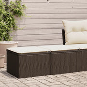 Set Divano Giardino 4 pz con Cuscini Marrone Polyrattan Acacia