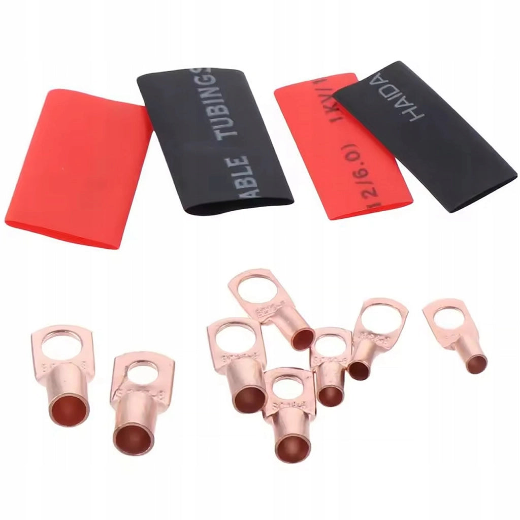CopperRing ProKit 130 – Set Connettori Oculari 6–35 mm² + Tubetti Termorestringenti | Rame Isolato | Auto PV Off-Grid