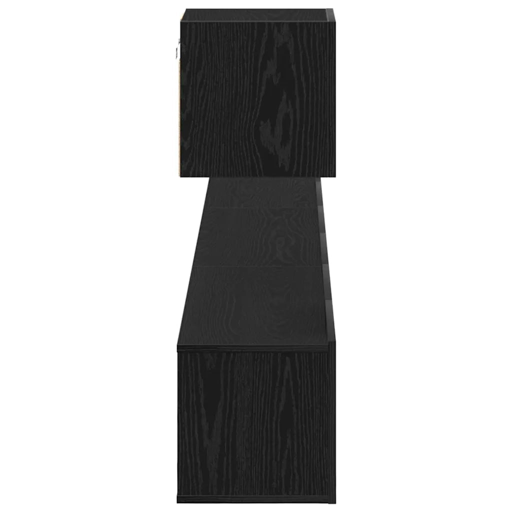 Set mobile TV Montaggio a parete-Credenza per TV Rovere Nero Legno multistrato 569406