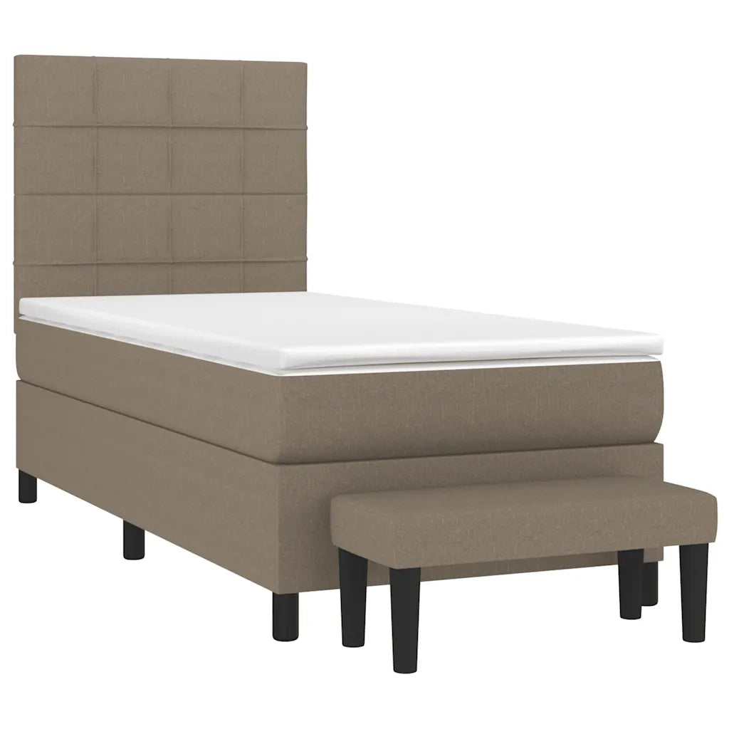 Giroletto a Molle con Materasso Tortora 90x190 cm in Tessuto
