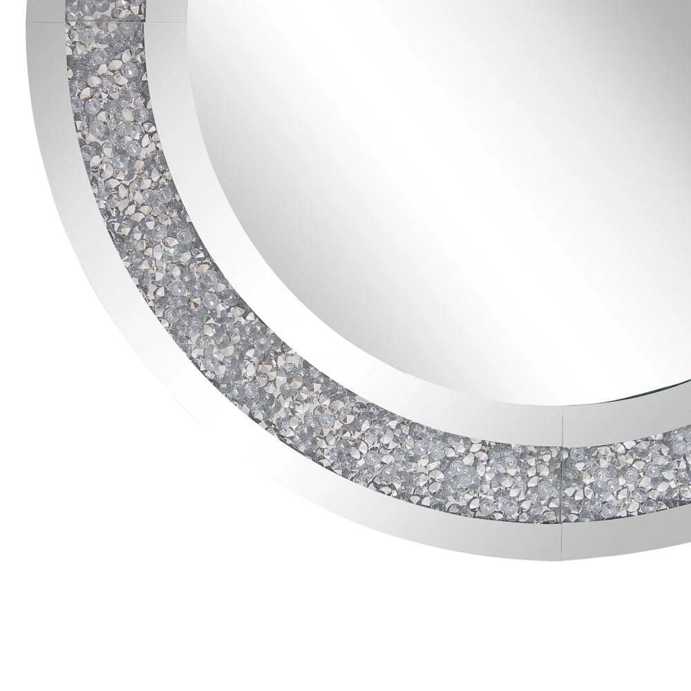Specchio da parete in argento tondo 70 cm moderno glamour soggiorno camera da letto decorazione