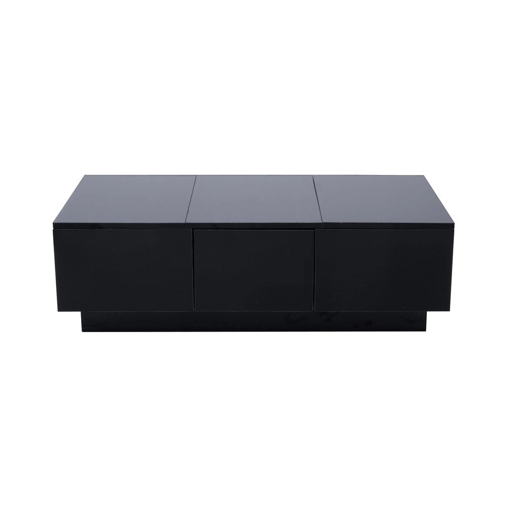 Tavolino da Salotto con Cassetti ¨C MINIMAL ¨C Nero Lucido, Rettangolare
