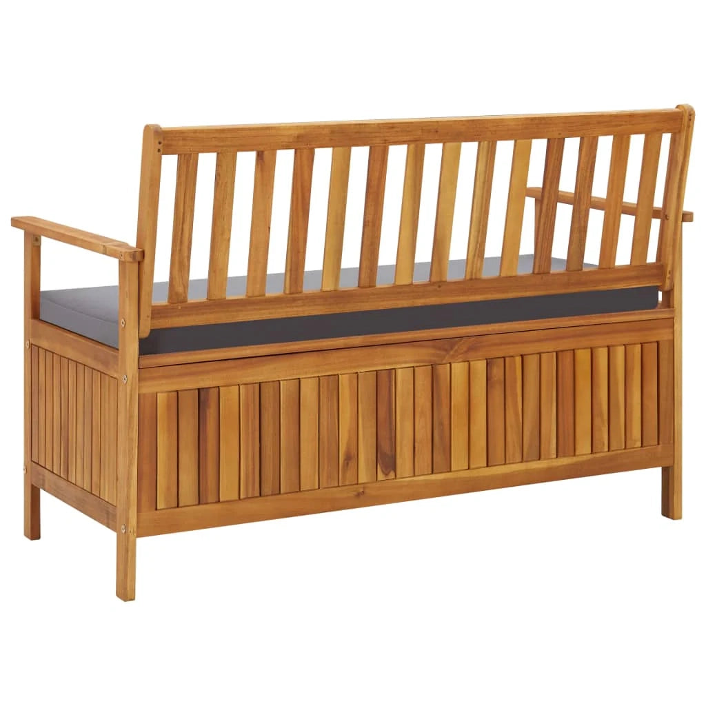 Panca da giardino mobile da giardino per esterni terrazza portaoggetti da giardino 120 x 63 x 84 cm in legno massello di acacia 02_0011802