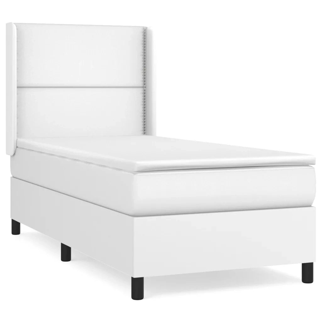 Giroletto a Molle con Materasso Bianco 100x200 cm in Similpelle 3132424