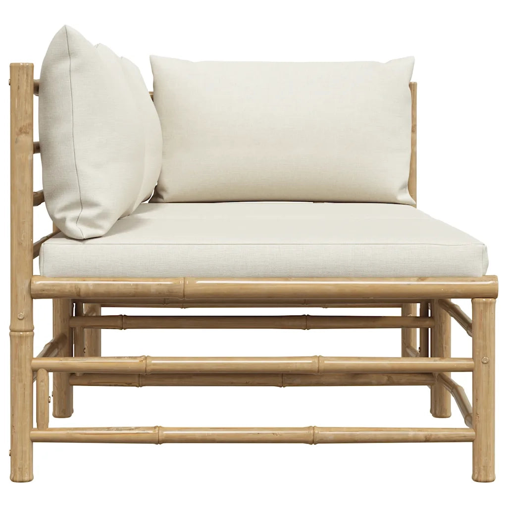Set Divani da Giardino 2 pz con Cuscini Bianco Crema in BambÃ¹ cod mxl 76504