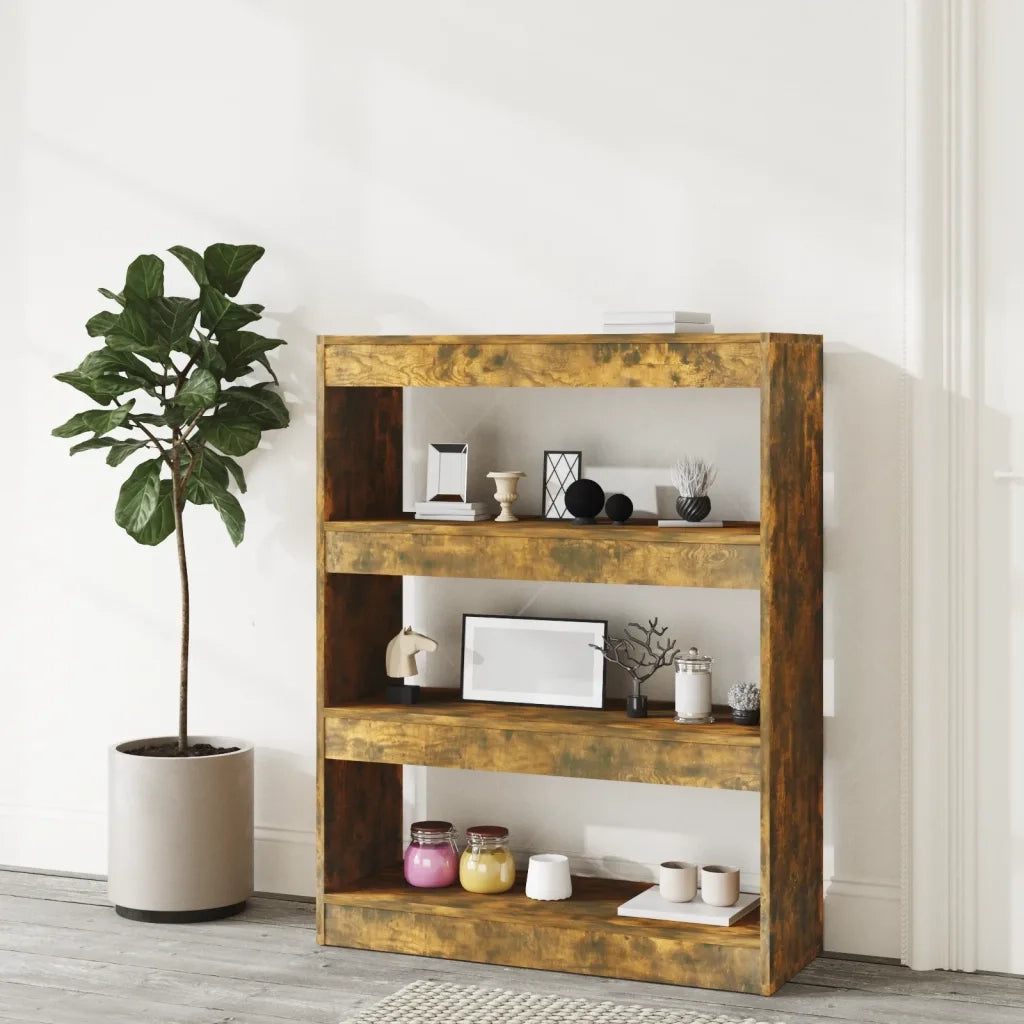 Libreria/Divisorio Rovere Fumo 80x30x103 cm Legno Multistrato 813617