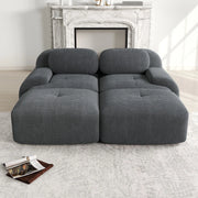 Divano 2 posti ¨C Minimal ¨C Grigio, con braccioli, imbottito, ergonomico, modulare, compatibile con chaise longue