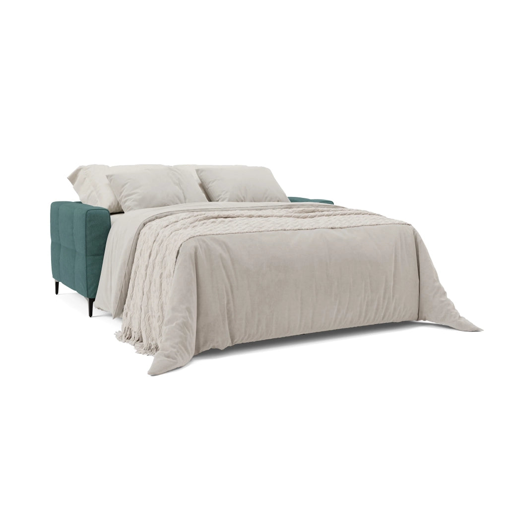 Gardenia Divano letto materasso alto 18 cm con poggiatesta reclinabili e rivestimento impermeabile T02 218 cm (mat. 160x197) petrolio