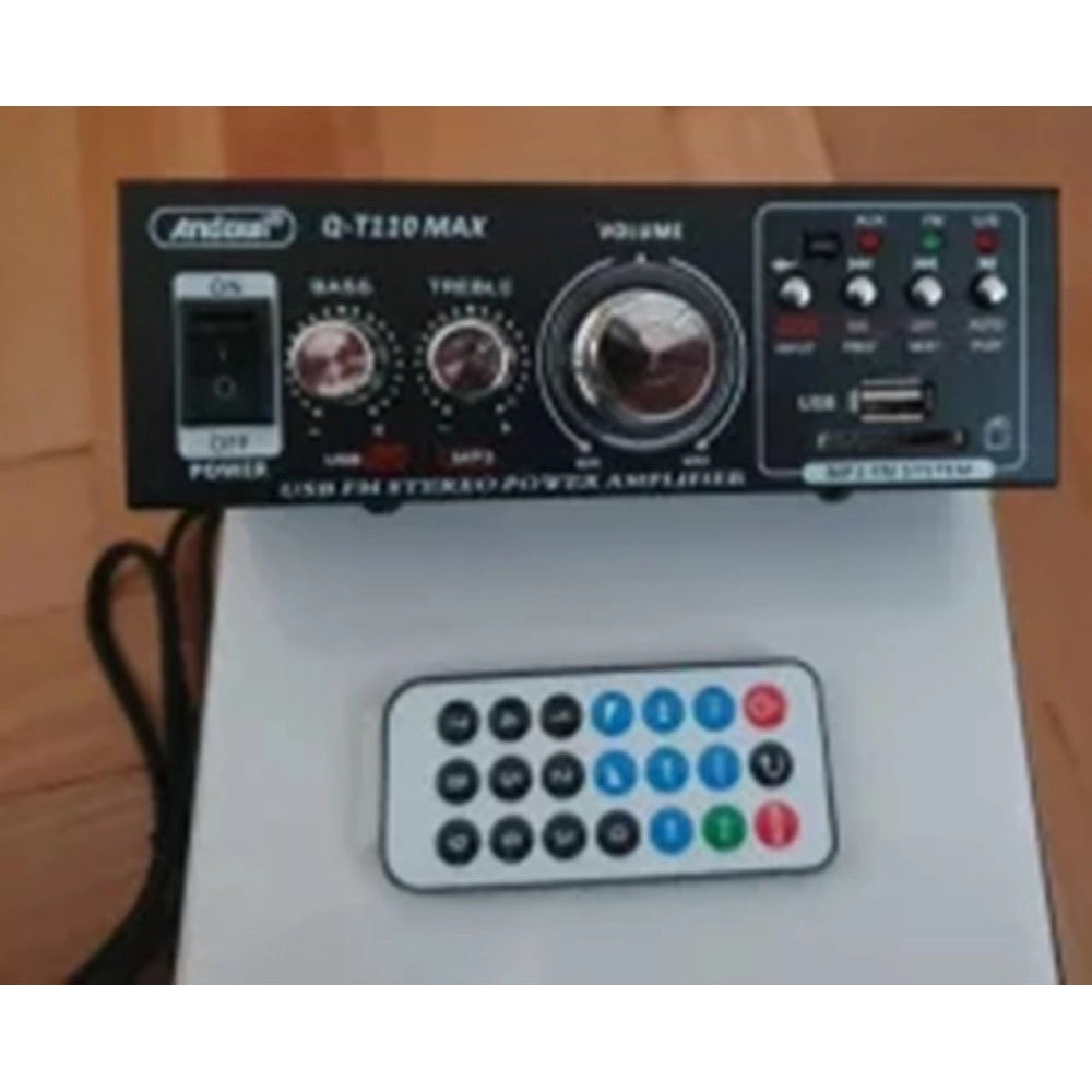 Trade Shop - Amplificatore Di Potenza Audio Stereo Hi-fi Q-t110 Max Con Riverbero Karaoke Telecomando -