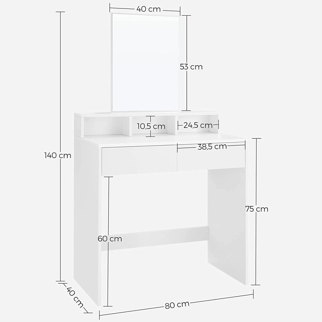 VALORA Toletta scandinava con specchio e cassetti - RDT113W01