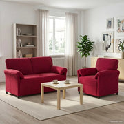 Set di divani 2 pz Rosso Vino Velluto 3424904