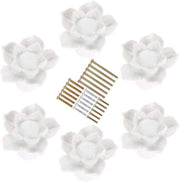 Bacchette di fioriera in ceramica - Stile vintage - 6 pezzi - Bianco - Adatti per comodini e armadi
