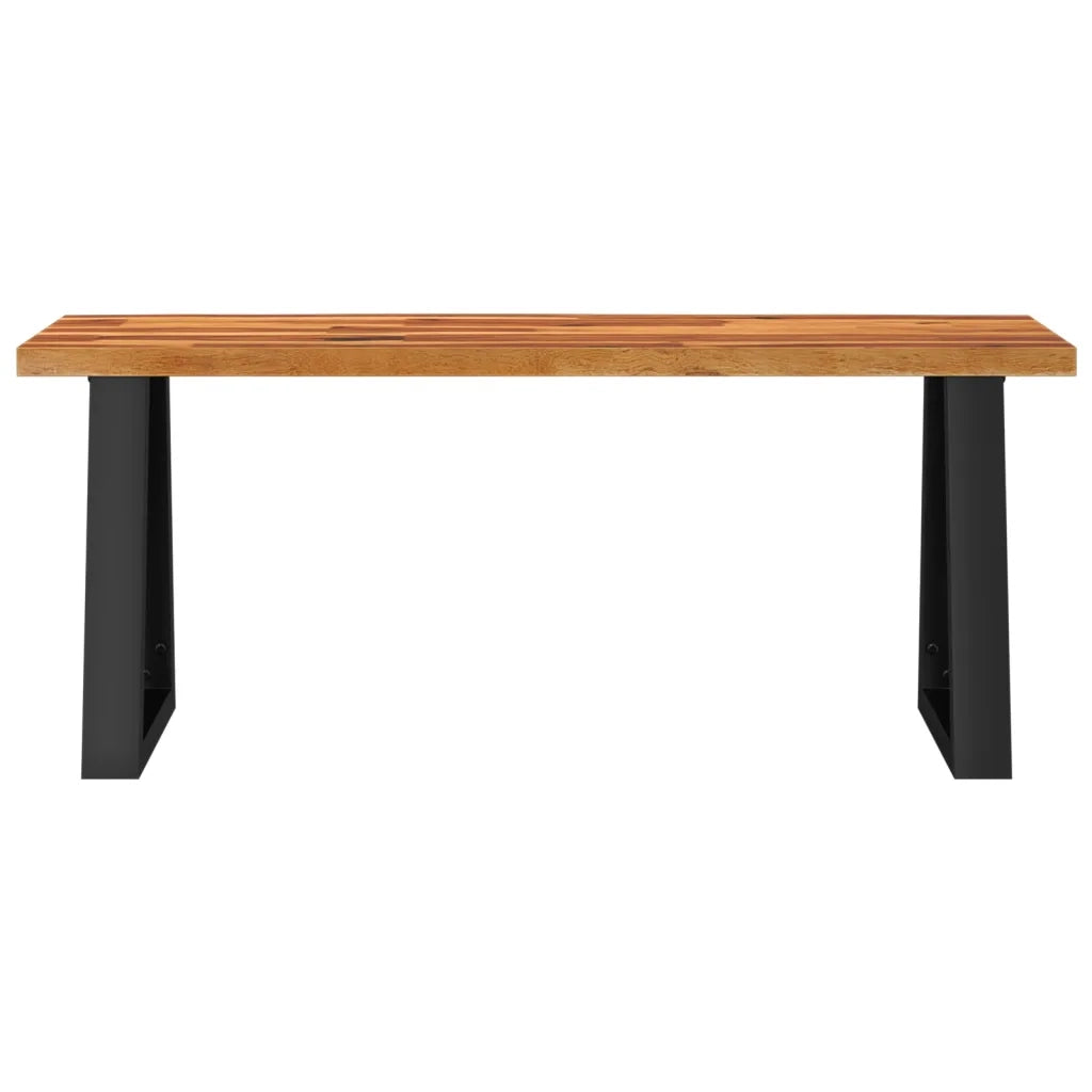 Panca con Bordi Vivi 110 cm in Legno Massello di Acacia