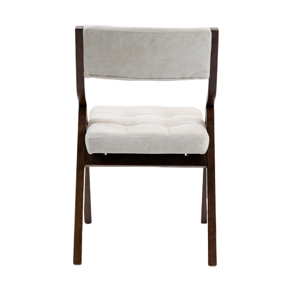 Set 2 Sedie Pieghevoli in Legno Imbottite Color Crema