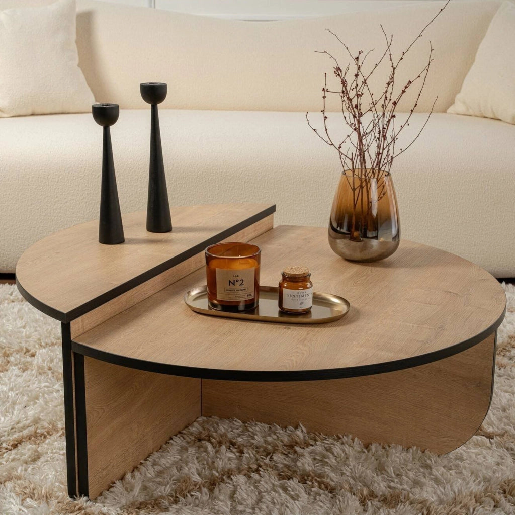 Mansue, Tavolino da Salotto Portariviste, 90x60x35h cm Marrone Quercia