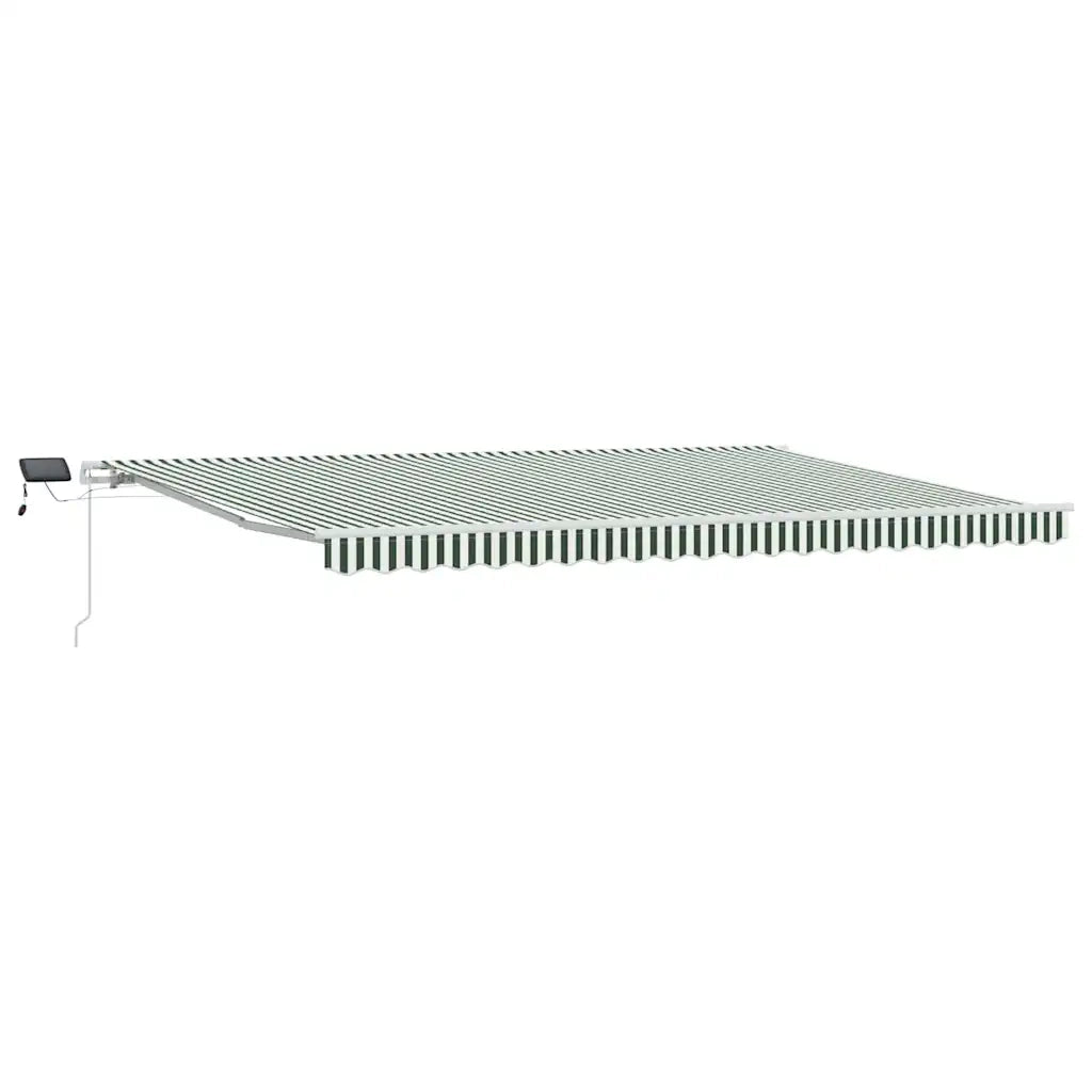 Tenda Retrattile Verde e Bianco 500 × 300 cm Tessuto e acciaio 3331460