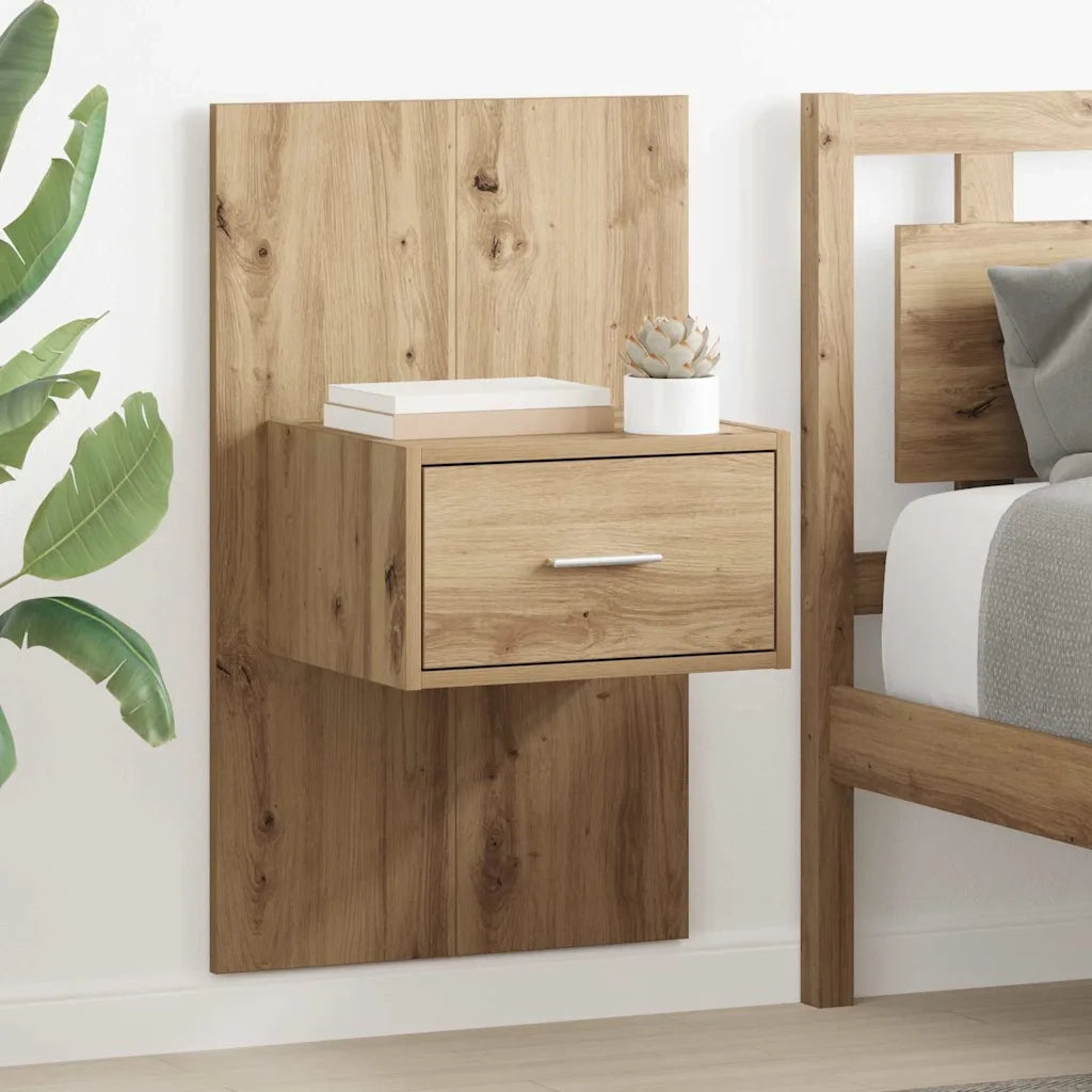 Armadio da Notte 2 pcs Rovere artigianale 50 x 32,5 x 80cm