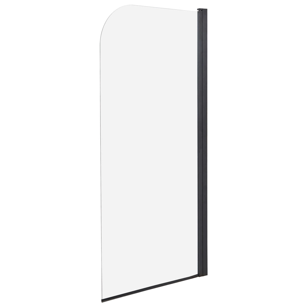 Schermo Doccia Vasca Vetro Temperato Nero con Alluminio 140 x 70 cm Regolabile Minimalista