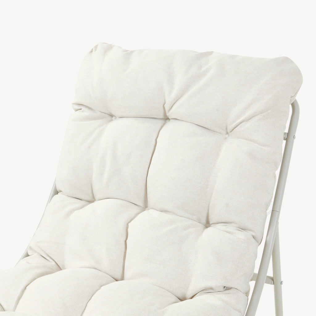 Set Malmö di 2 Mobili da Giardino Poltrona e Poggiapiedi con Cuscino - Beige casa.pro