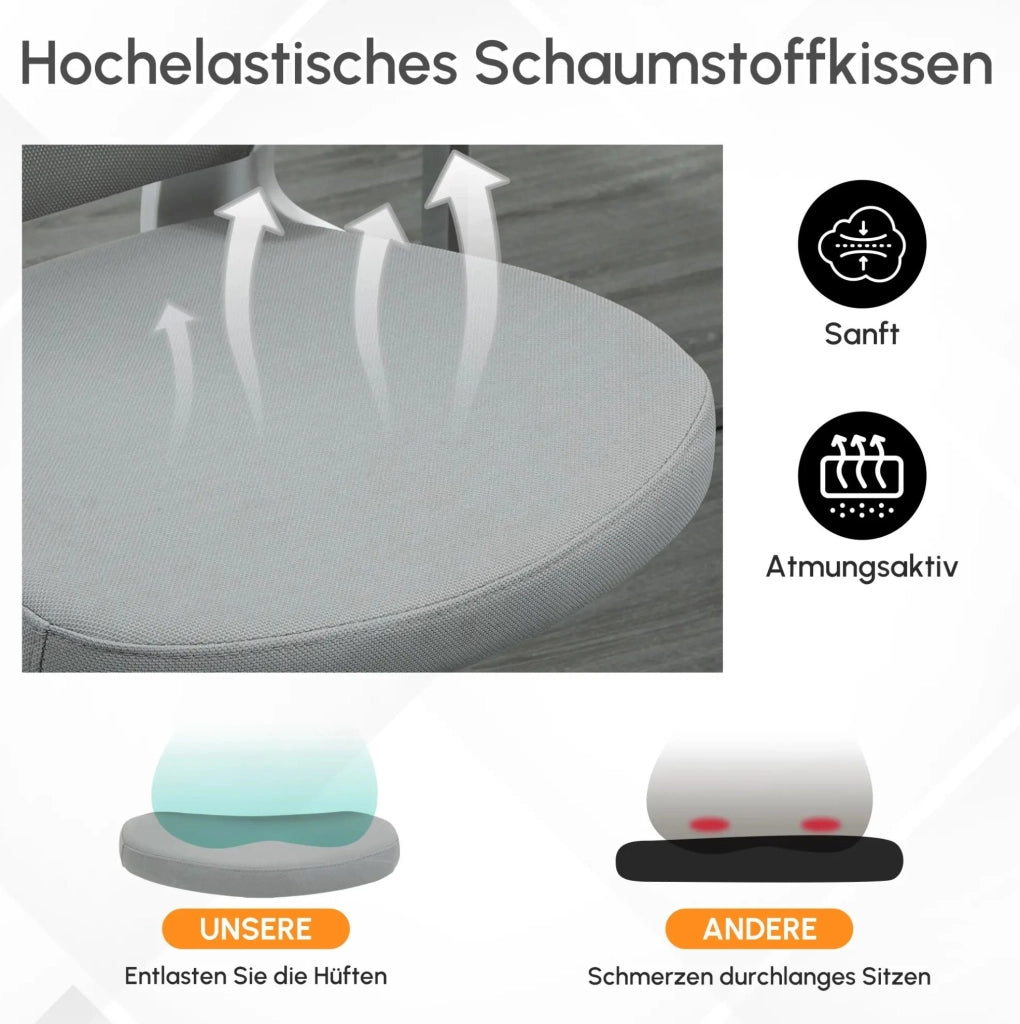 Sedia da ufficio ergonomica grigia con poggiatesta