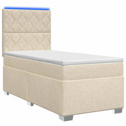 Letto box spring con materasso Crema 100 x 200 cm Tessuto 3454815