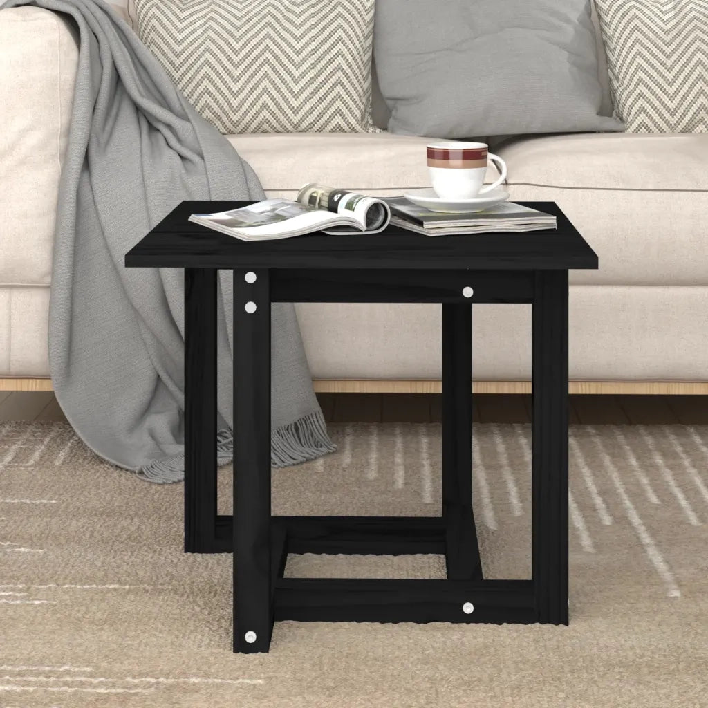 Tavolino da salotto | Tavolino da caff¨¨ | Tavolino da Soggiorno Nero 50x50x45 cm Legno Massello di Pino