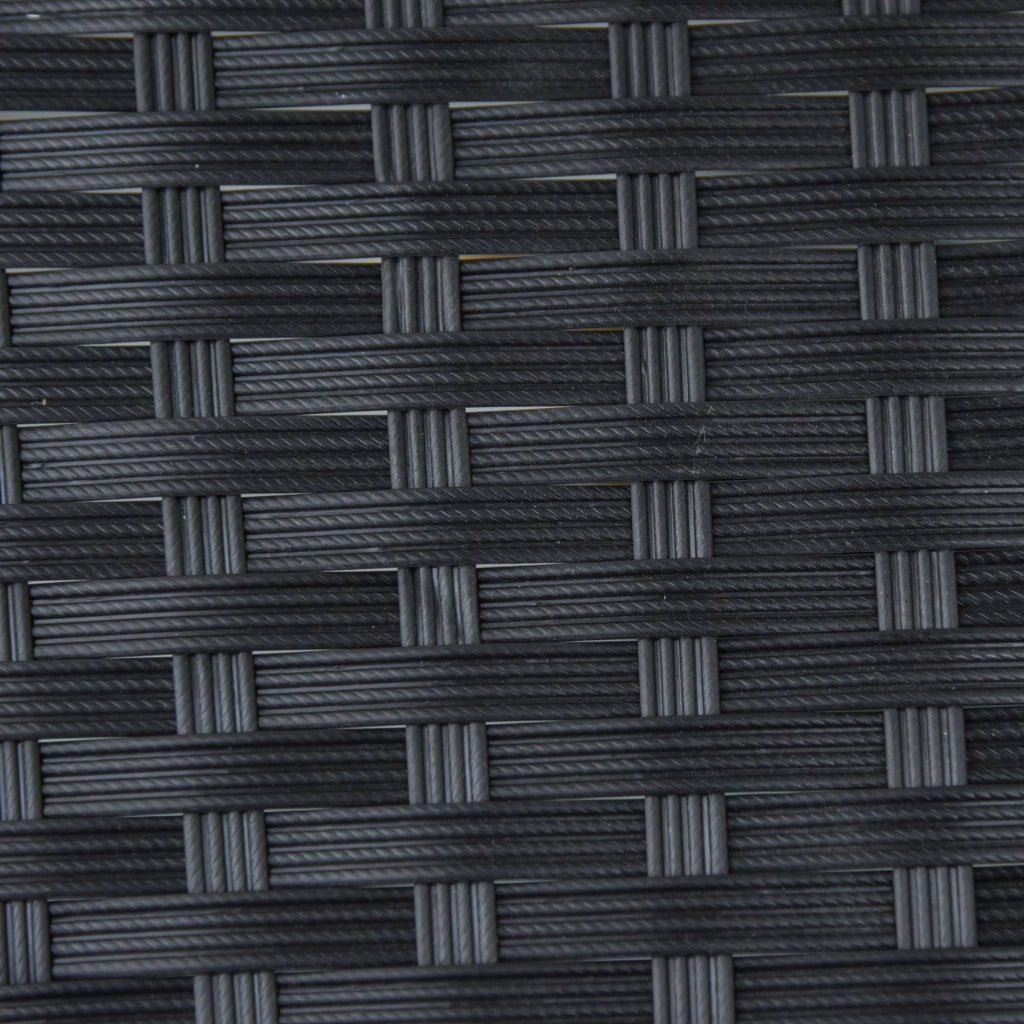 Tavolino da Balcone Semicircolare da Giardino in Polyrattan e Metallo ¨C MINIMAL ¨C Nero 100x50x74cm