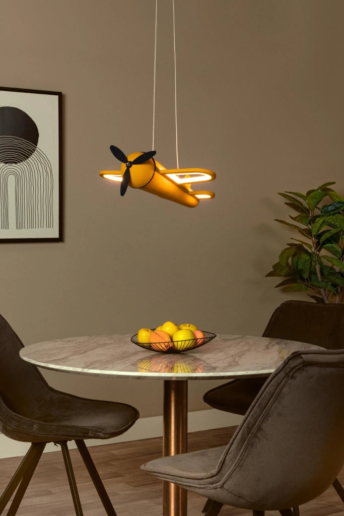 Lampada sospesa aereo LED gialla FOKKER Lucide