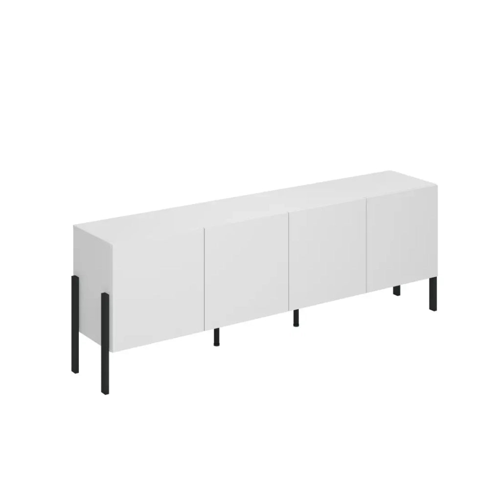 Pack salotto SALMA – Buffet XL 4 porte, armadio 2 porte & buffet 2 porte e 3 cassetti bianco super opaco & nero opaco