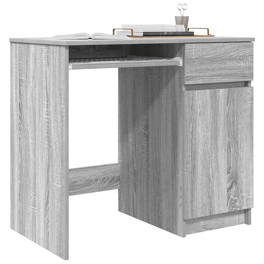 Scrivania Grigio Sonoma 86x49x76 cm in Legno Multistrato 861828