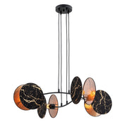 Lampada sospesa Emibig Motif nera 4 luci E27 marmo
