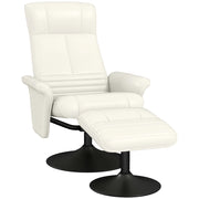 Poltrona relax girevole con poggiapiedi ¨C Minimal ¨C crema tessuto microfibra