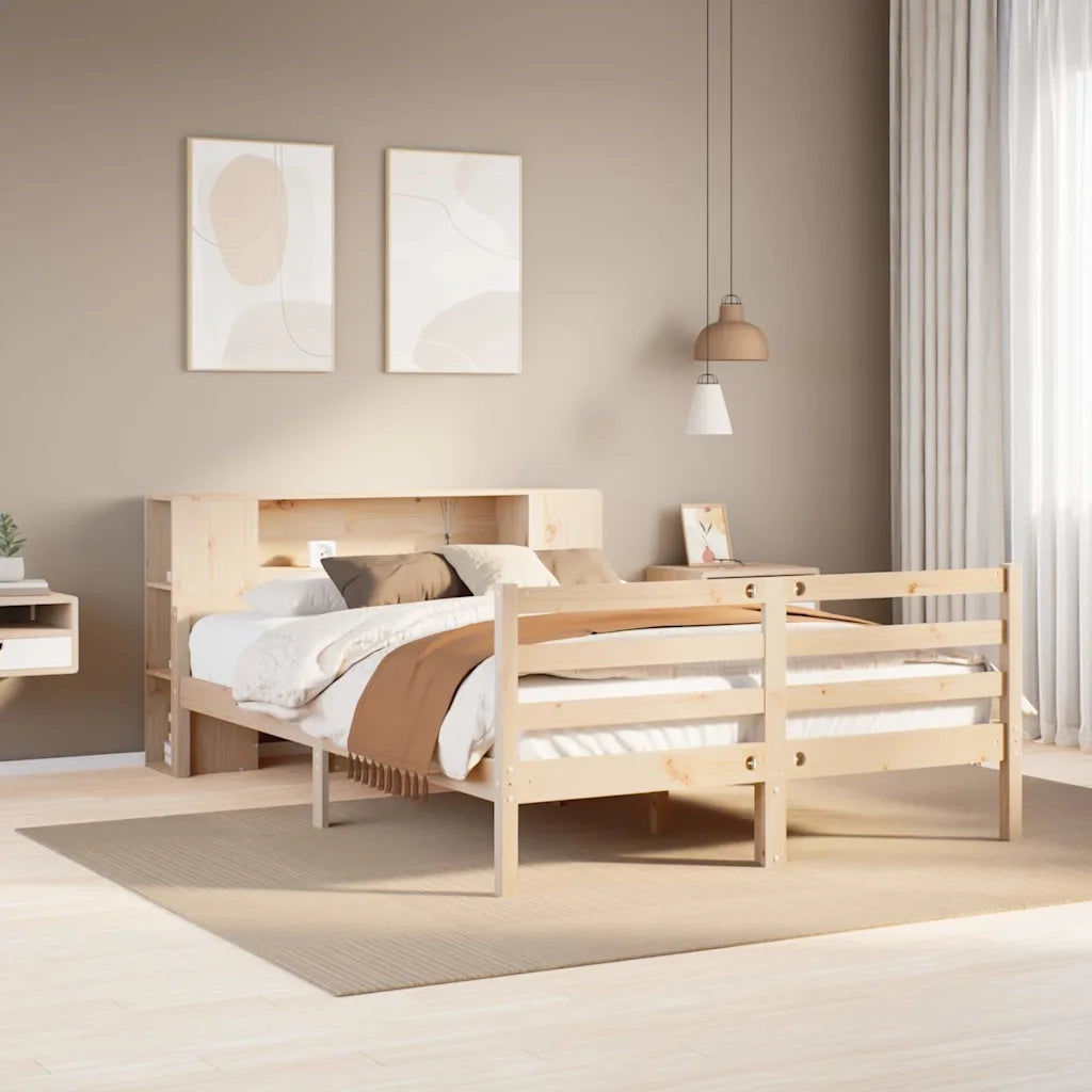 Letto Libreria senza Materasso 140x200 cm in Legno di Pino 3322203