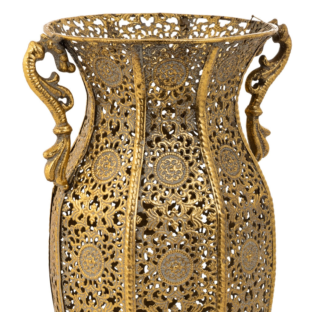 Portaombrelli in metallo dorato 21x19x49,5h