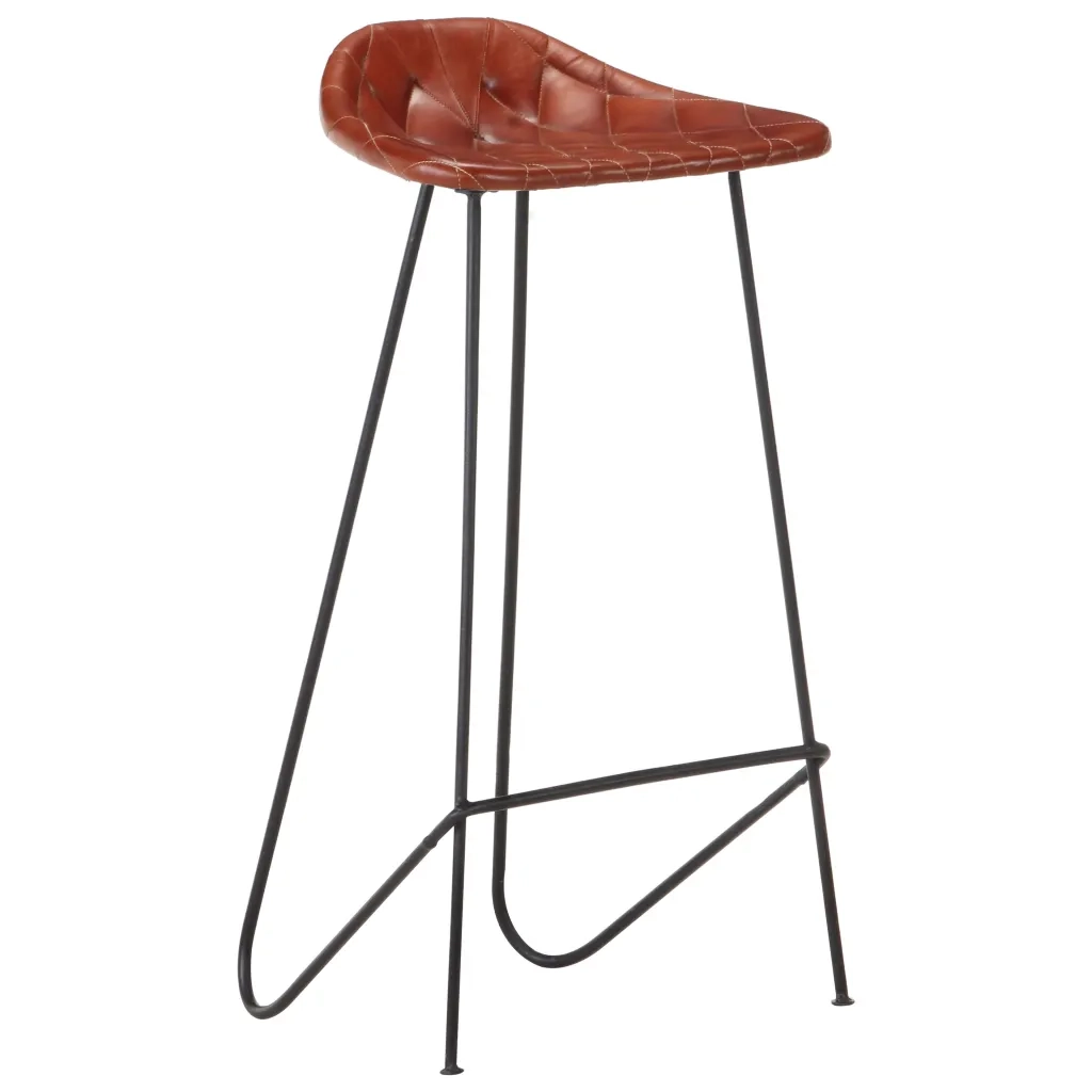 Set da Bar 5 pz in Legno Massello di Sheesham e Vera Pelle cod mxl 47690