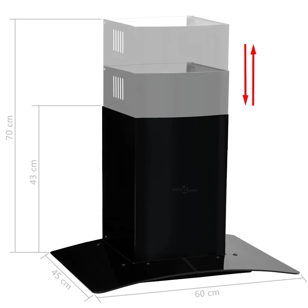 Cappa Aspirante a Muro Acciaio Inox 756 m³/h 60 cm Nera 50709