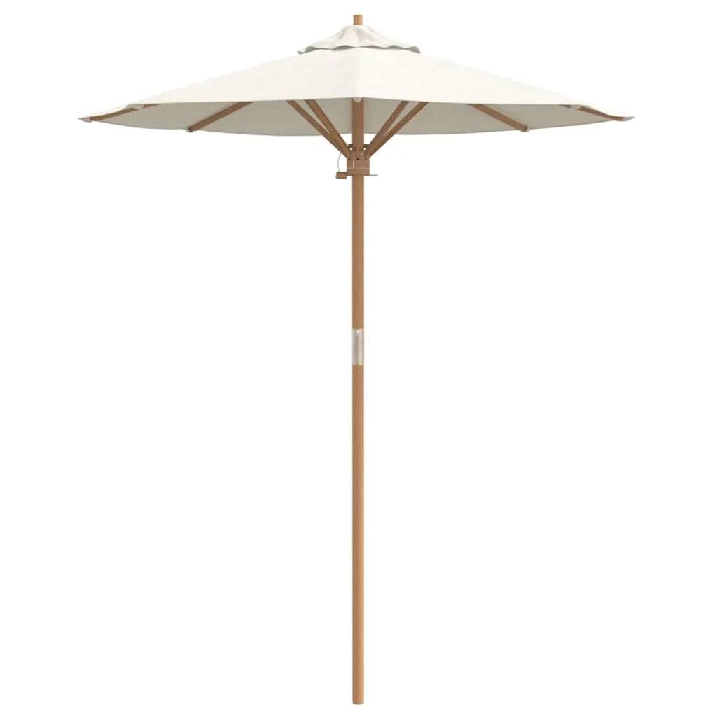 Ombrellone da giardino rotondo leggero design minimalista 270 x 260 cm resistente in bambù bianco crema 02_0058241