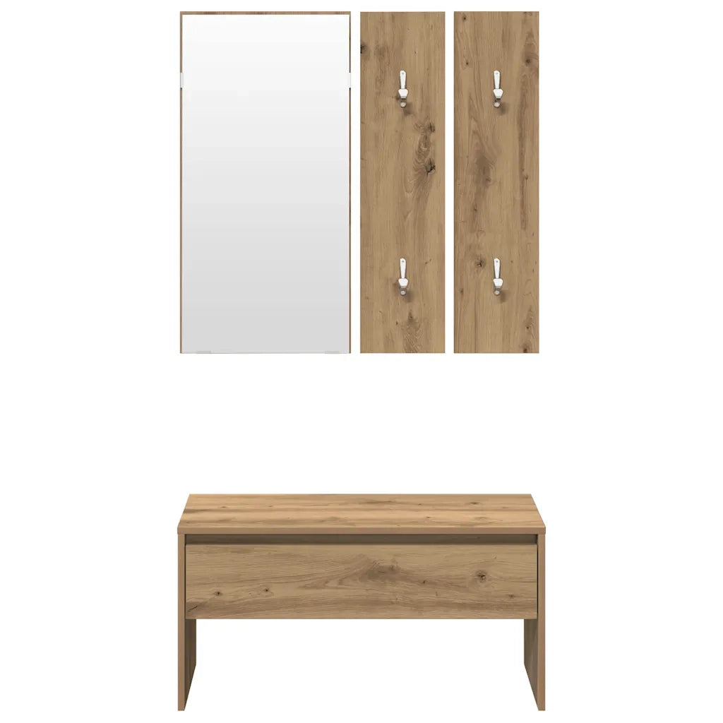 Set di Mobili da Corridoio Rovere Artigianale Legno Multistrato