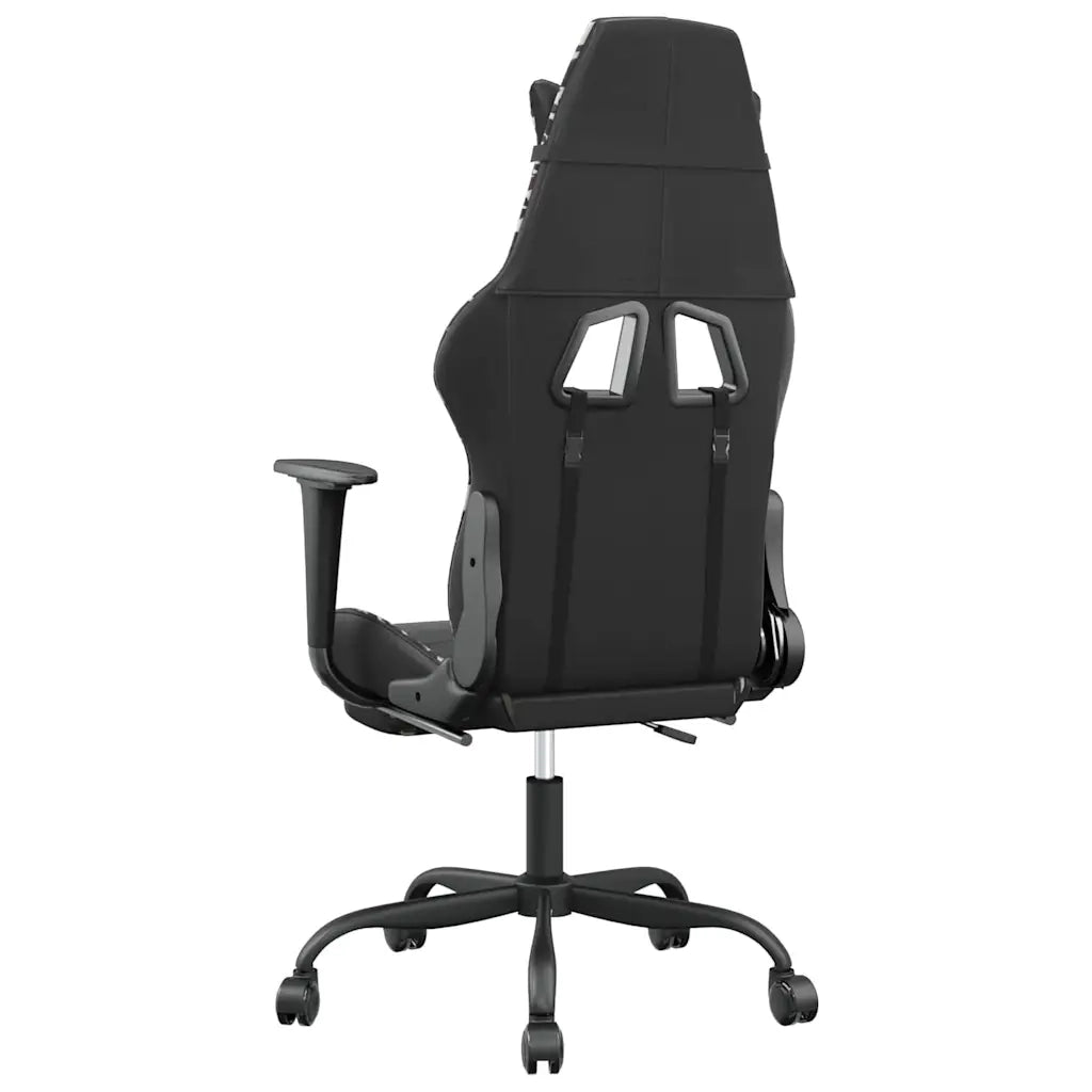 Sedia Gaming | Sedia da e-sports Massaggio Poggiapiedi Nero e Mimetico Similpelle