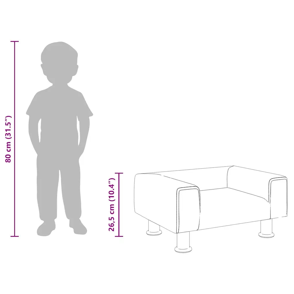 Divano per Bambini Grigio Scuro 50x40x26,5 cm in Velluto 3196338