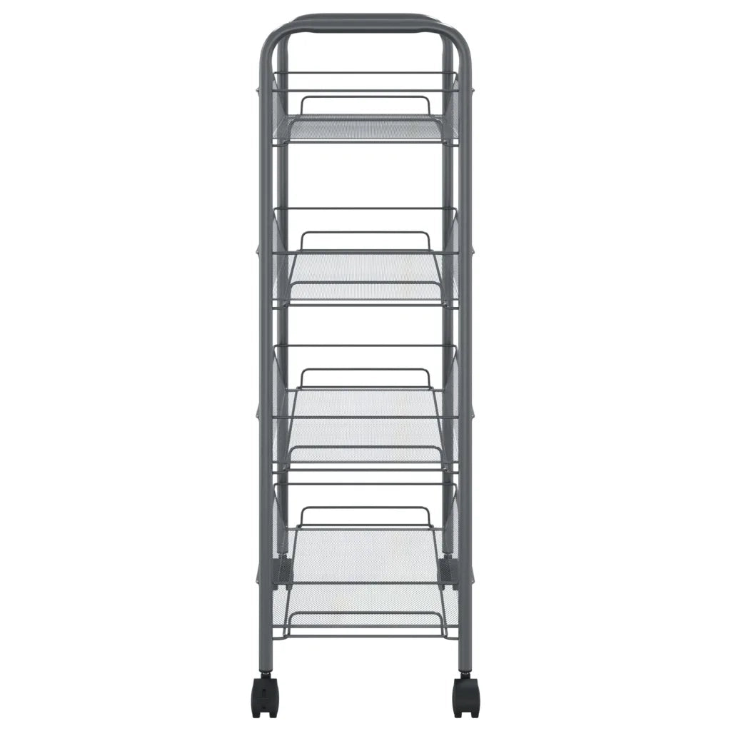 Carrello da Cucina con 4 Ripiani Grigio 46x26x64 cm in Ferro 336327