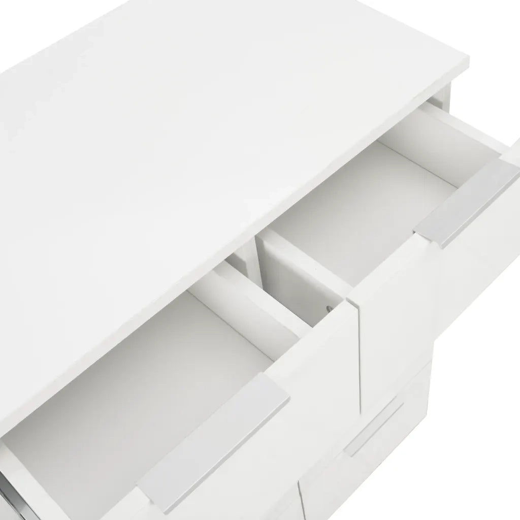 Credenza-Buffet-Armadio da cucina Bianco Lucido 60x35x80 cm in Legno Multistrato