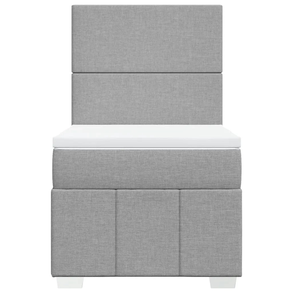 Giroletto a Molle con Materasso Grigio Chiaro 90x190 cm Tessuto