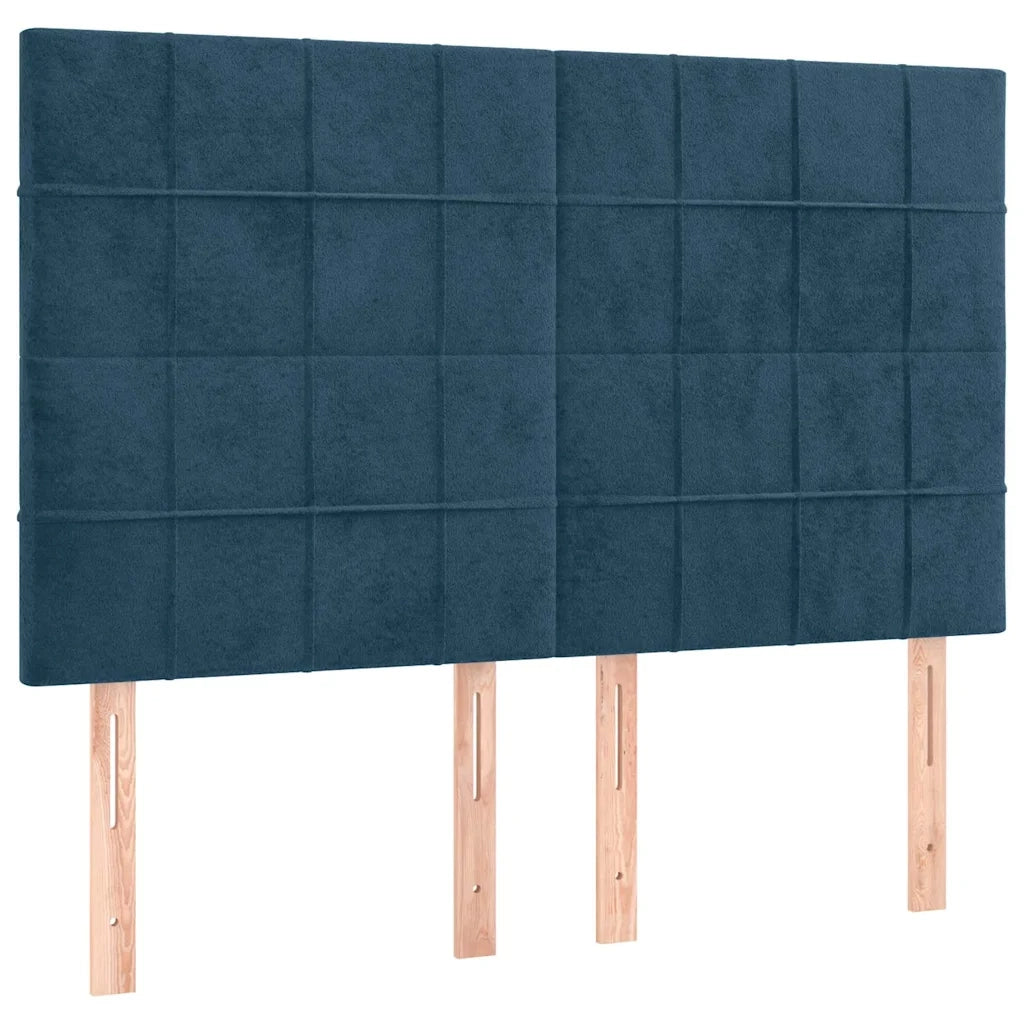 Giroletto senza Materasso-Struttura Letto Blu Scuro 140x190 cm in Velluto