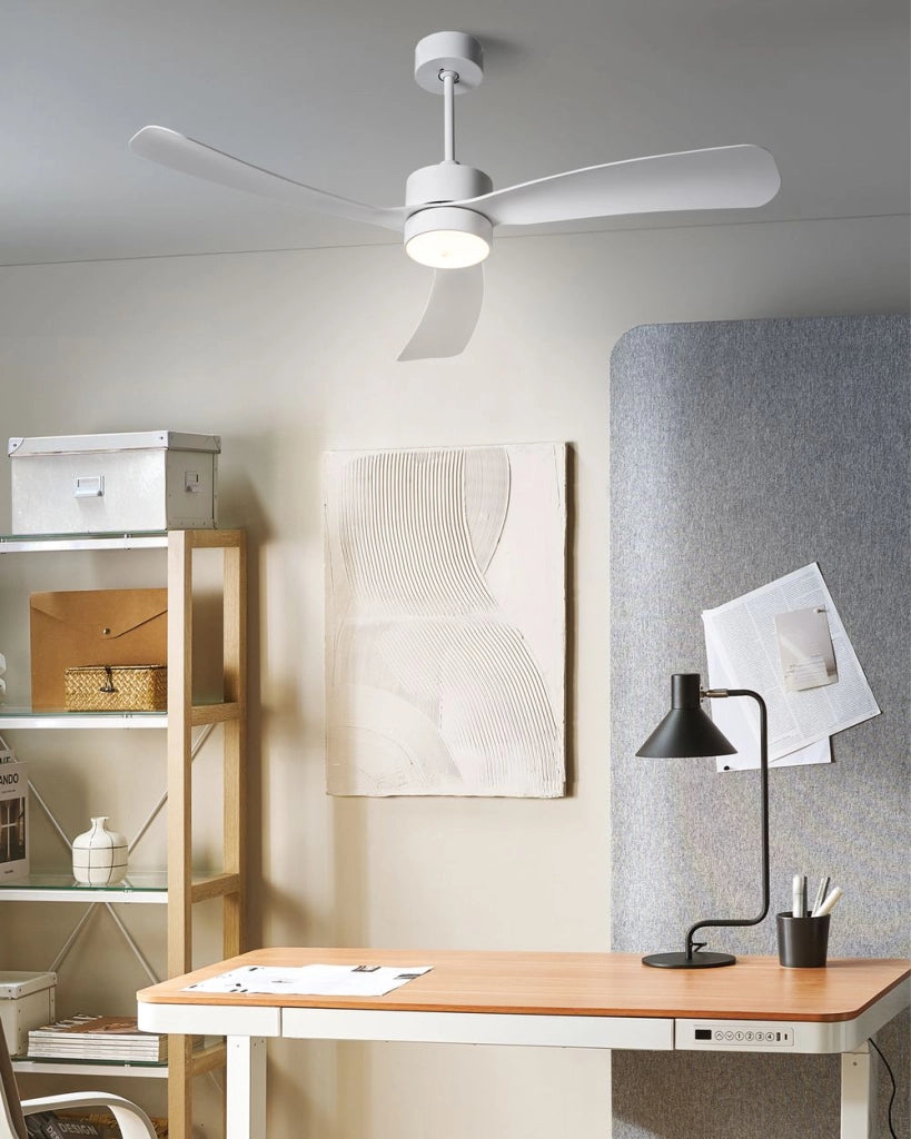 Ventilatore da soffitto con luce Materiale sintetico bianco Telecomando Moderno Soggiorno scandinavo
