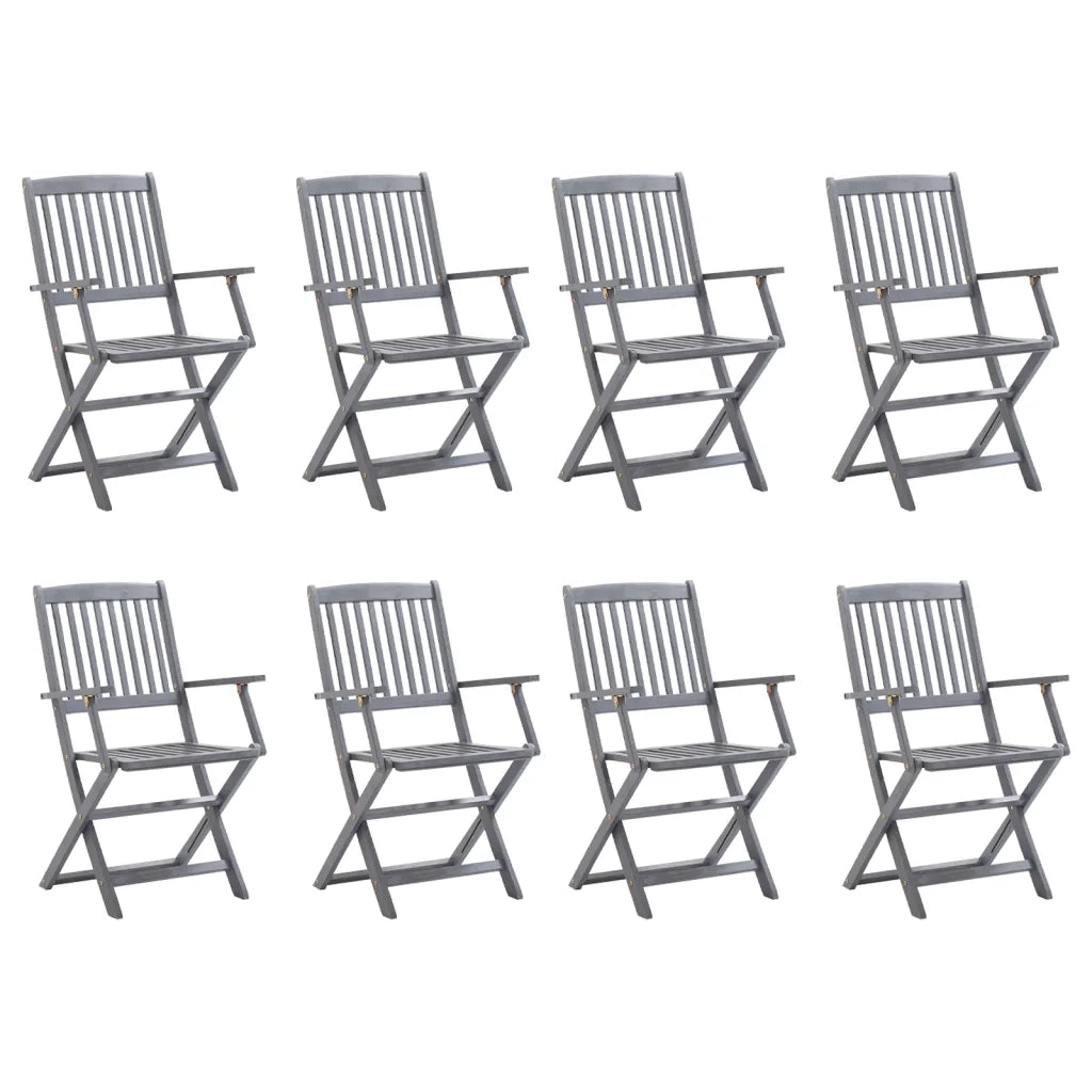 Sedie da Giardino Pieghevoli 8 pz con Cuscini Massello Acacia cod mxl 7131