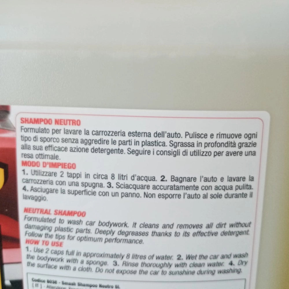 Smash 5lt shampoo detergente neutro per auto