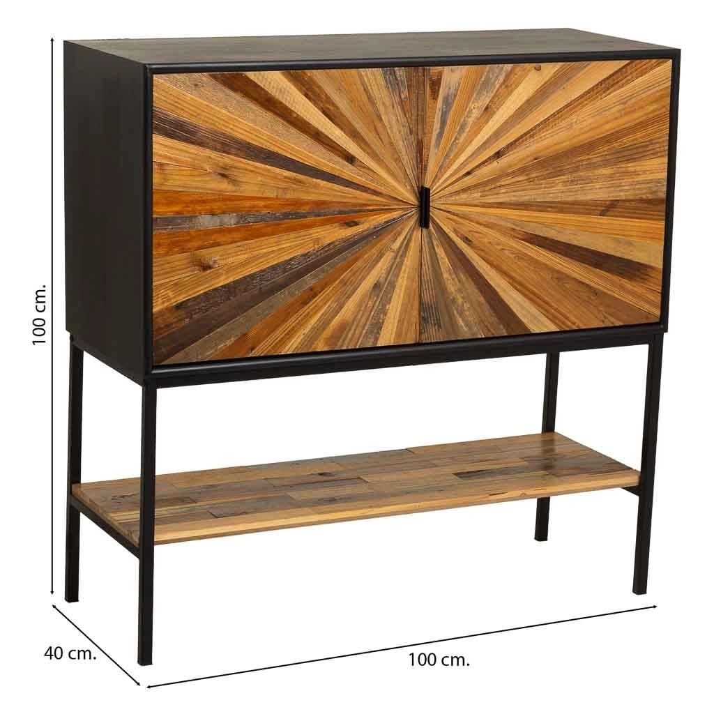 Credenza in legno di recupero marrone 100x40x100h cm