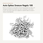 Wielschroef Antislip - 100 Stuks - 8 x 10 mm - Metaalkleur - Bandenbouten - Adatto per Auto/Moto/SUV/ATV