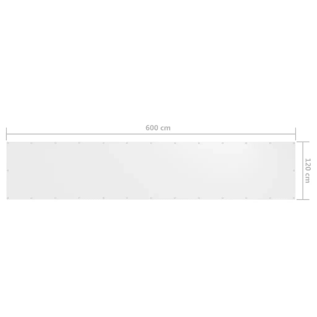 Paravento Balcone Bianco 120x600 cm in Tessuto Oxford